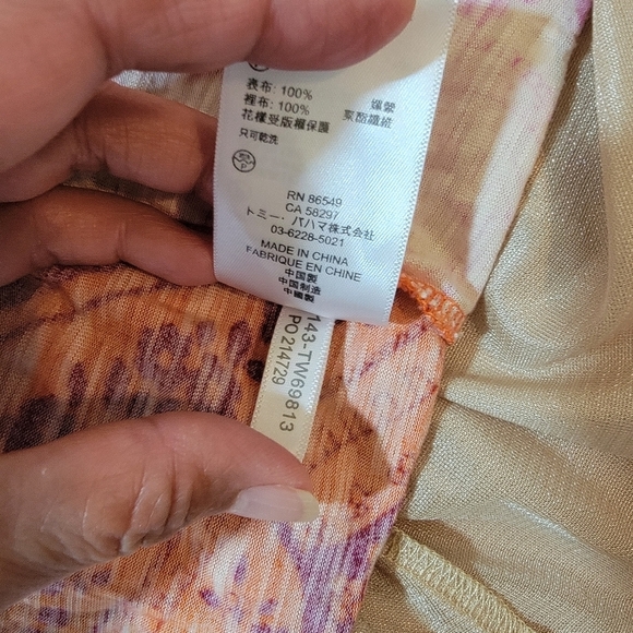 Tommy Bahama Orange Red Floral Paisley Beach Dress Sz L Sleeveless V-neck Casual - Picture 11 of 12